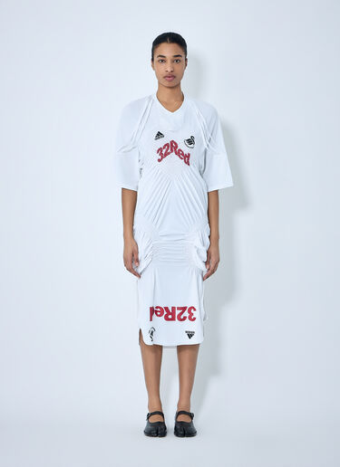 LUEDER Shirred Football Dress White ldr0264006