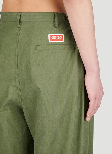 Kenzo Straight Cut Oversize Pants Green knz0154004