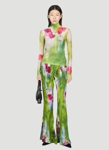 Floral Print Mesh Top Acne Studios Floral Print Mesh Top Green acn0254036