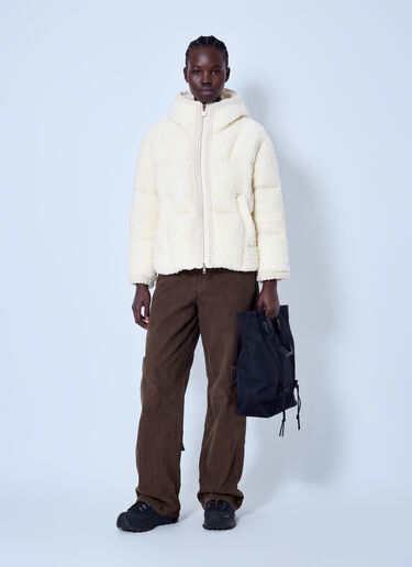 LN-CC® - Moncler: Cristallin Hooded Wool Blend Short Down Jacket - Cream Moncler Cristallin Hooded Wool Blend Short Down Jacket Cream mon0266031