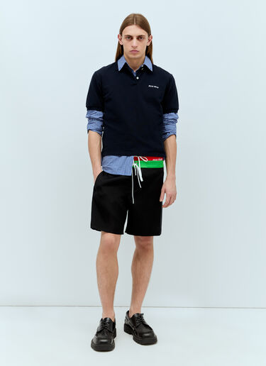 Logo Embroidery Checked Shirt Miu Miu Logo Embroidery Checked Shirt Blue miu0356003