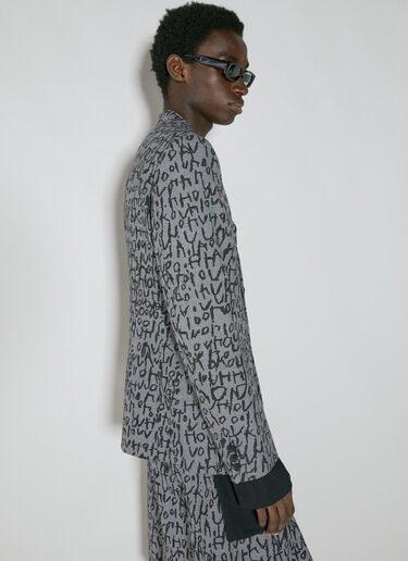 千鳥格子モノグラムブレザー Comme des Garçons Homme Plus 千鳥格子モノグラムブレザー グレー hpl0154001