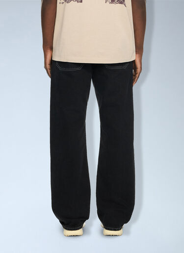 LN-CC® - Off-White: Half Arrow Slim Relaxed Jeans - Black Off-White Half Arrow Slim Relaxed Jeans Black ofw0164199