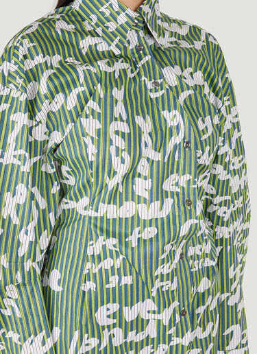 Rave Review Curved Placket Stripe Shirt Green rav0248007