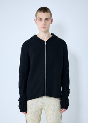 Rick Owens Cashmere Zip-Up Sweater Black ric0160001
