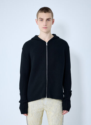 Rick Owens Cashmere Zip-Up Sweater Black ric0159024