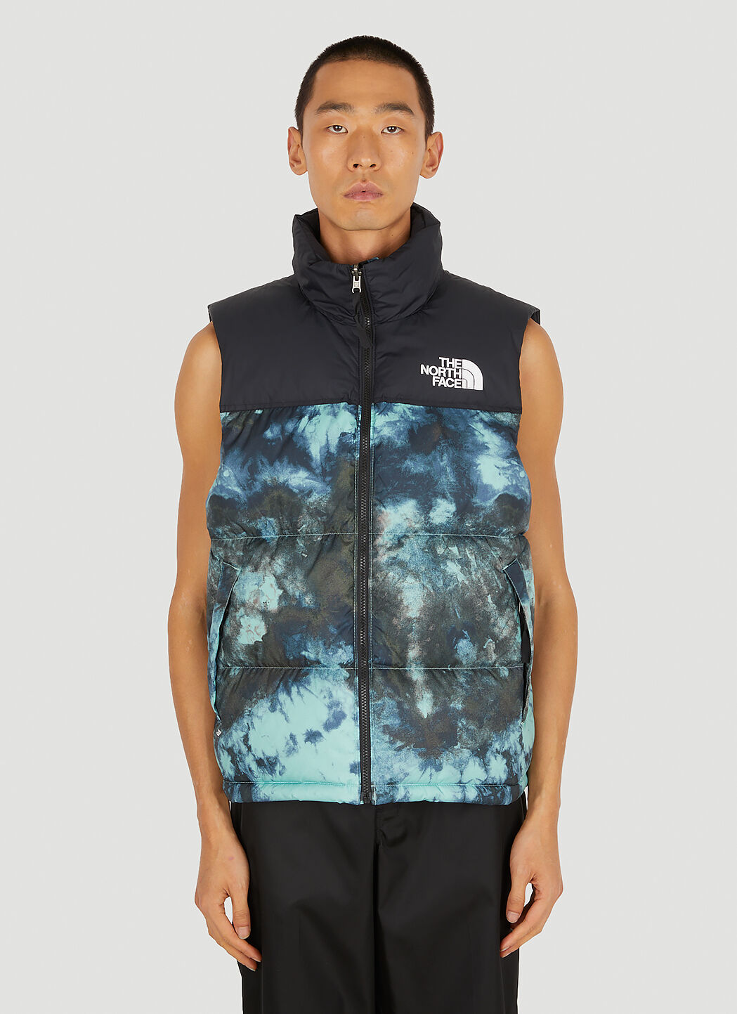 The North Face 1996 Retro Nuptse Printed Sleeveless Jacket in Blue