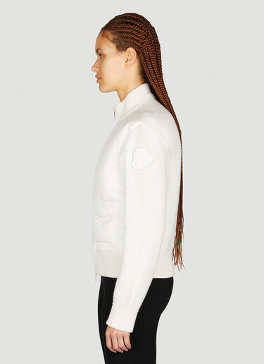 Padded Wool Cardigan Moncler Padded Wool Cardigan White mon0253037