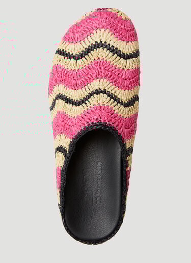 Marni x No Vacancy Fussbet Sabot Raffia Mules Pink mvy0253014