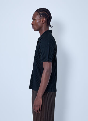 LN-CC® - Homme Plissé Issey Miyake: Basics Polo Shirt - Black Homme Plissé Issey Miyake Basics Polo Shirt Black hmp0166005