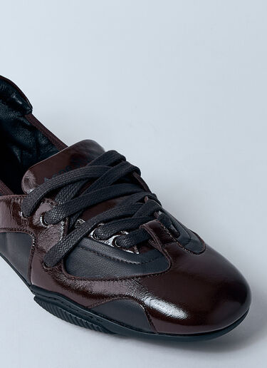 Acne Studios Lace-Up Leather Flats Brown acn0260015