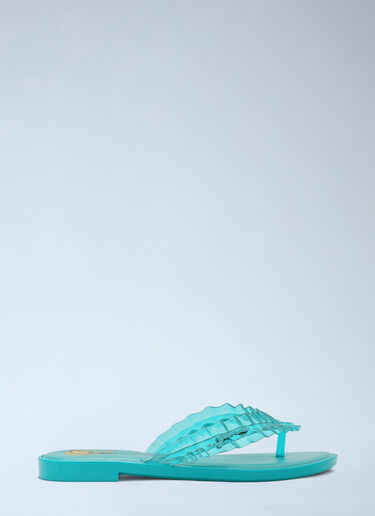LN-CC® - GANNI x Melissa: Ruffled Strap Flip Flops - Blue GANNI x Melissa Ruffled Strap Flip Flops Blue gan0265025