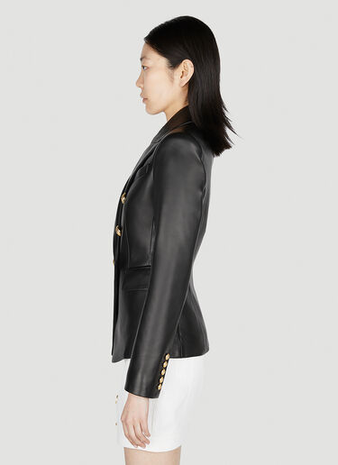Balmain Leather Blazer Black bln0252031