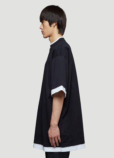Balenciaga Oversized Double-Layer T-Shirt Black bal0143014