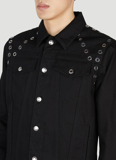 Alexander McQueen Eyelet Denim Jacket Black amq0151027