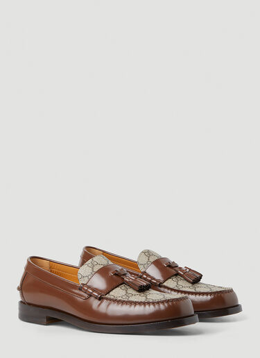 Gucci Tassel Trim GG Loafers Brown guc0147096