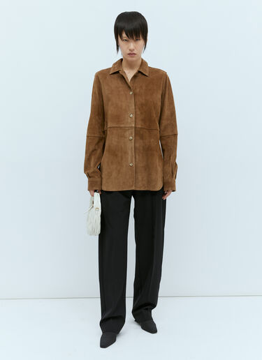 TOTEME Soft Suede Shirt Brown tot0256003