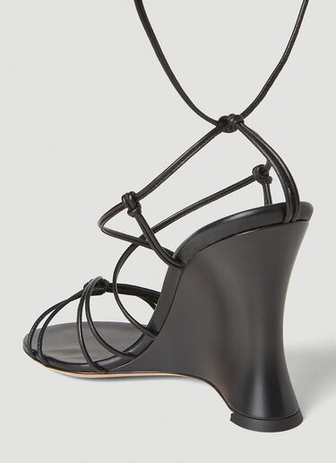 Gianvito Rossi 스트래피 웨지 샌들 블랙 gia0252007