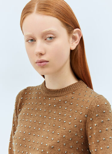 Sportmax Studded Wool-Blend Sweater Brown spx0258004