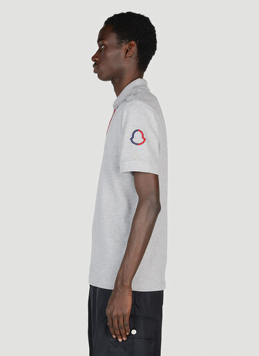 Moncler Logo Patch Polo Shirt Grey mon0151016