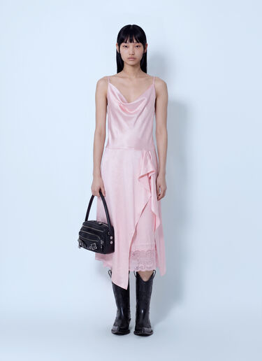 LN-CC® - Acne Studios: Shiny Satin Midi Slip Dress - Pink Acne Studios Shiny Satin Midi Slip Dress Pink acn0265060
