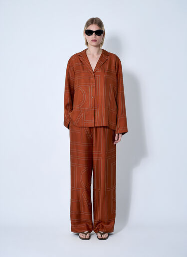 TOTEME Monogram Silk Shirt Orange tot0261020