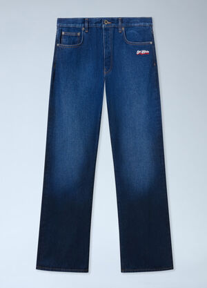 Off-White Spray Diagonal Relax Jeans Blue ofw0162049