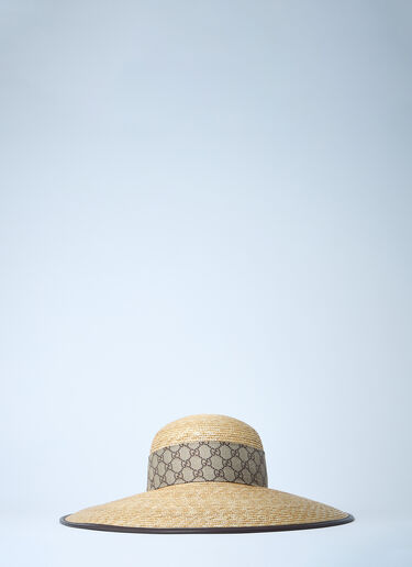 Gucci GG 蝴蝶结宽边草帽 米色 guc0261054