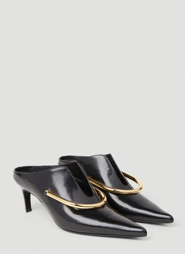 Jil Sander Metallic Arch 小猫跟穆勒鞋 黑色 jil0251041