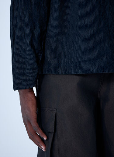 Stone Island Logo Motif Corduroy Shirt Navy sto0162021