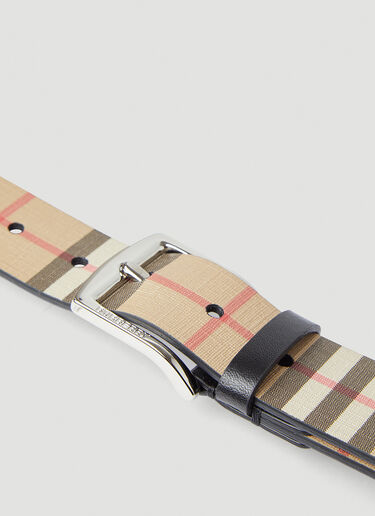 Burberry Gray Check Belt Beige bur0148080