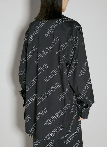 VETEMENTS Space 字母花押衬衫  黑色 vet0254006