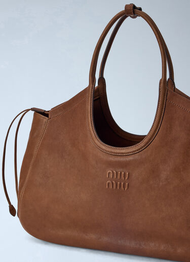 LN-CC® - Miu Miu: Ivy Nappa Leather Shopping Bag - Brown Miu Miu Ivy Nappa Leather Shopping Bag Brown miu0266109