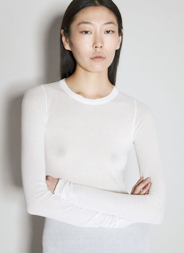 Rick Owens 长袖罗纹 T 恤 白色 ric0255022