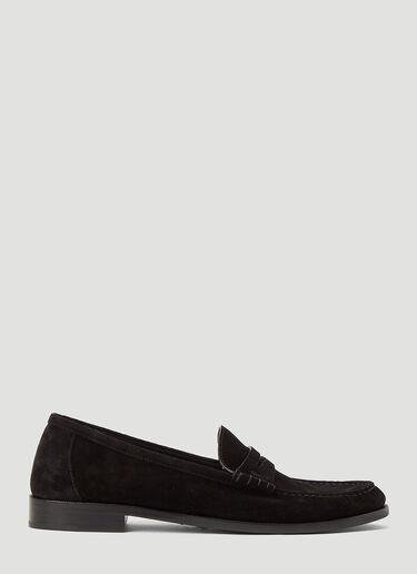 Saint Laurent Le Loafer Leather Slip-Ons Black sla0143020