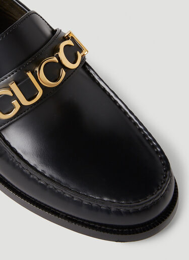 Logo Plaque Loafers Gucci Logo Plaque Loafers Black guc0150137