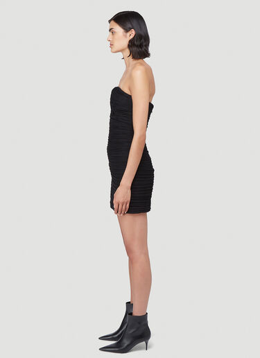 Saint Laurent Cut-Out Ruched Dress Black sla0240014