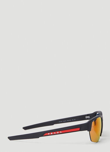 Polarised Semi-Rimless Sunglasses Prada Linea Rossa Polarised Semi-Rimless Sunglasses Black lpl0151002