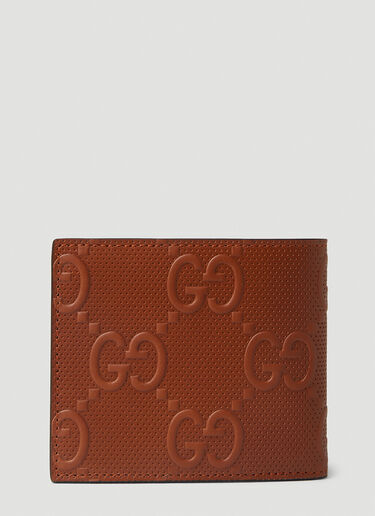 Gucci GG 压花双折钱包 棕色 guc0152133