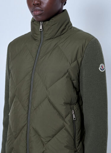 LN-CC® - Moncler: Wool & Cashmere Padded Zip-Up Cardigan - Dark Green Moncler Wool & Cashmere Padded Zip-Up Cardigan Dark Green mon0266042