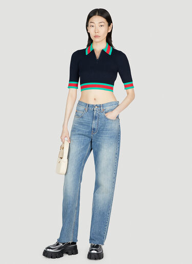 Gucci Cropped Polo Top Black guc0253051