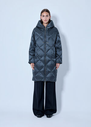 Max Mara Quilted Hooded Coat Blue max0266163