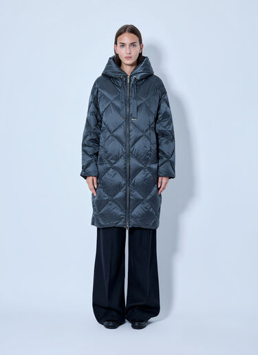 LN-CC® - Max Mara: Quilted Hooded Coat - Blue Max Mara Quilted Hooded Coat Blue max0266163