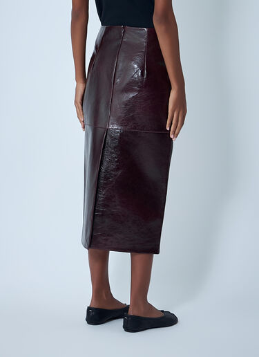 Sportmax Leather Midi Skirt Bordeaux spx0262005