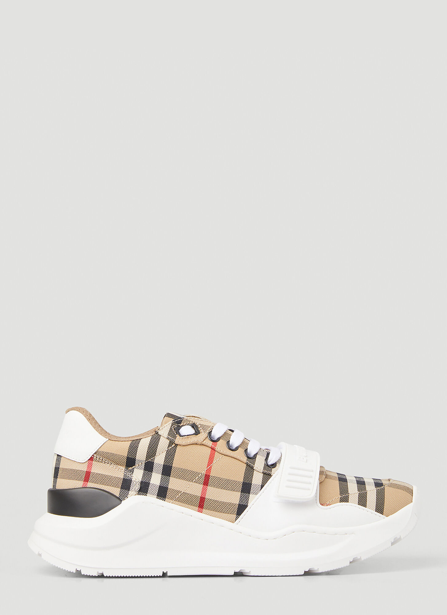 Burberry Vintage Check-pattern Touch-strap Sneakers In Brown