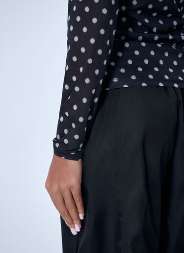 GANNI Printed Sheer Top Black gan0263023