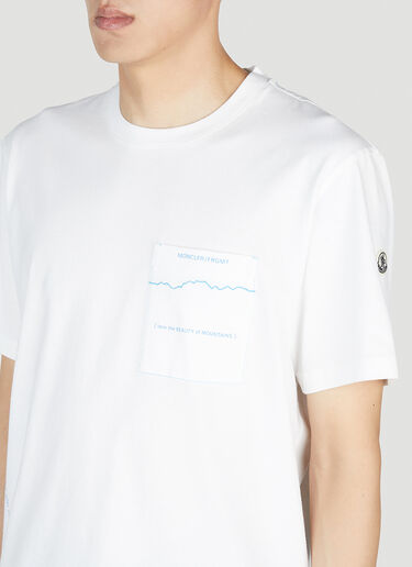 7 Moncler Fragment 로고 프린트 티셔츠 화이트 mfr0354006