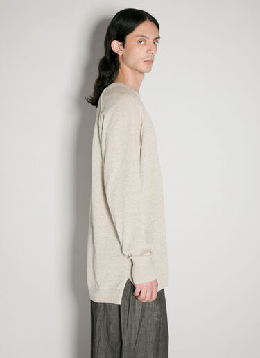 Yohji Yamamoto 스플릿 칼라 스웨터 베이지 yoy0156010