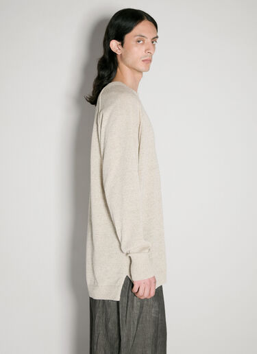 Yohji Yamamoto Split Collar Sweater Beige yoy0156010