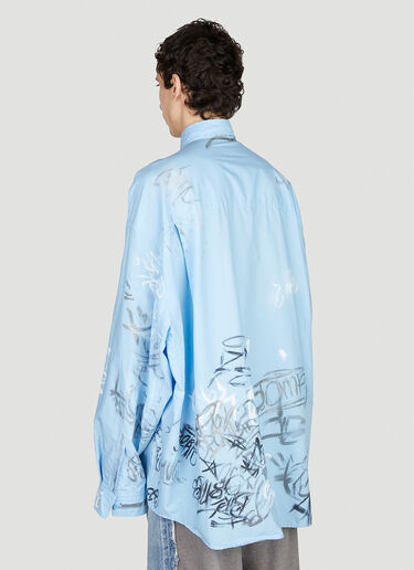 Balenciaga Graffiti Shirt Blue bal0152036